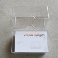 Visitenkartendosen aus glasklarem Polystyrol 