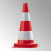 Verkehrsleitkegel, 50cm Höhe, rot/weiss, aus PVC 