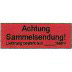Etiketten Aufkleber, Haftetiketten "Achtung Sammelsendung!" 