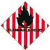 Gefahrgut Haftetiketten "Flammable Solid", 100 x 100 mm 