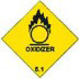 Gefahrgut Haftetiketten "Oxidizer", 100 x 100 mm 