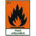Gefahrgut Haftetiketten "Hoch entzündlich", 26 x 37 mm 