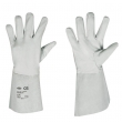 BIHAR - Schaf-/Ziegen-Nappaleder-Handschuhe, Spaltlederstulpe, 35cm Länge, stronghand 