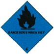 Gefahrgutetiketten "Dangerous When Wet"