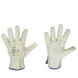 SILVERSTONE - Rind-Vollleder-Handschuh,  Fahrerhandschuh, Rindnappa, grün - beige 