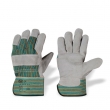 HK TOP - Rind-Spaltleder-Handschuh, grau, gummierte Stulpe cat.2, stronghand 