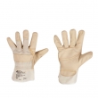 TOP - Möbelleder-Handschuhe, helles Leder, weiss canvas 