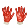 WICHITA - PVC Handschuhe, rotbraun, Strickbund, CE-cat.2, stronghand 