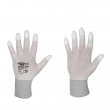 YUMEN - Nylon-Strickhandschuh, weiss, Fingerkuppen PU-beschichtet, cat.2, stronghand 